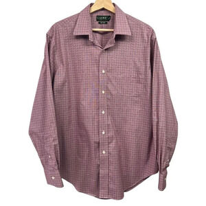 Lauren Ralph Lauren Black Label Dress Shirt Men 16.5 34/35 Pink Non Iron Cotton